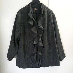 Fenn Wright Mason Jacket Ruffle Front Mock Neck Quite Luxury Womens Size Unk